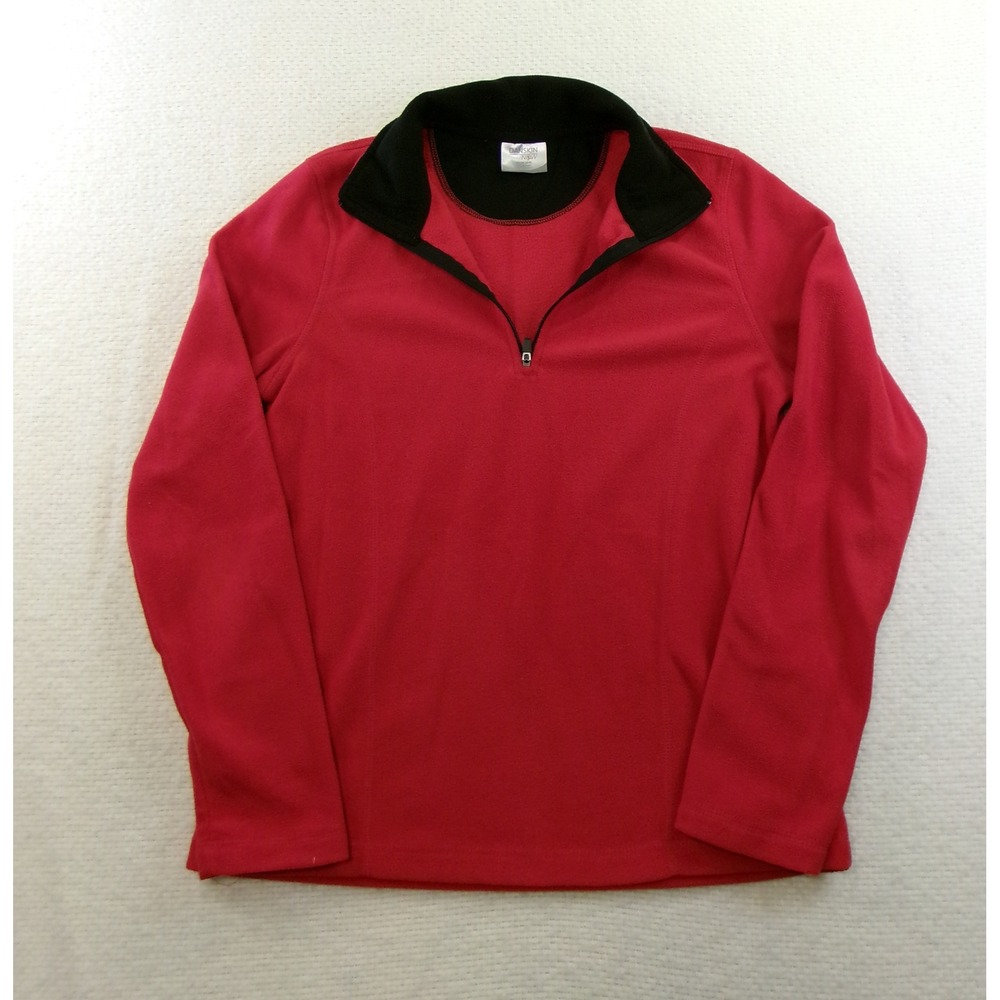 Danskin Now‎ Fleece Quarter Zip Pullover Women Small Classic Red